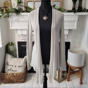 Eileen Fisher Linen Blend Light Gray Cardigan Size Medium